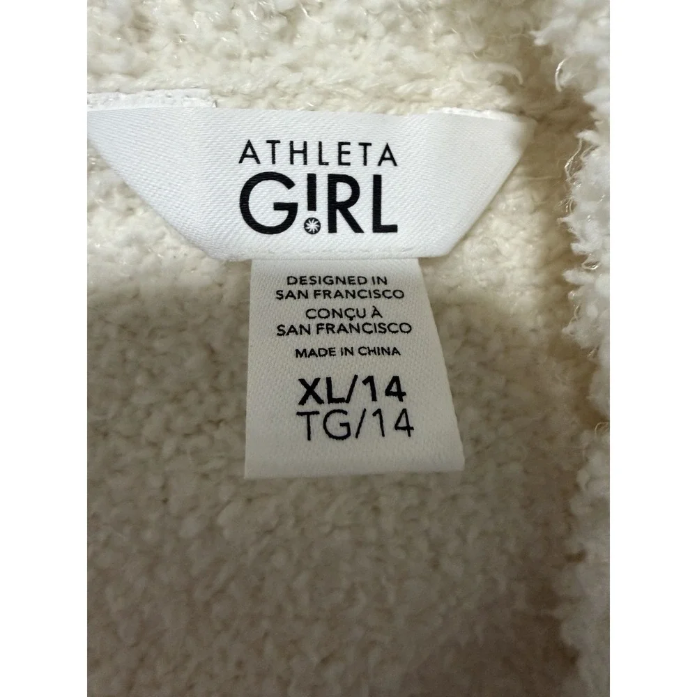 Athleta Girl Plush Knit Cardigan Magnolia White Girls Size‎ X-Large (14)